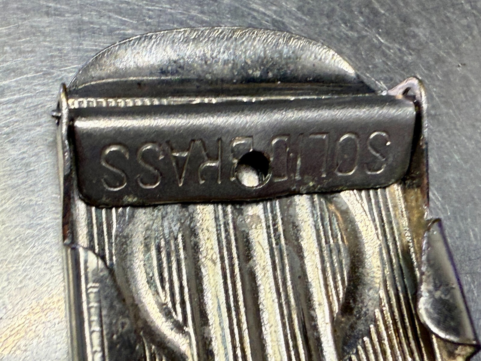 Antique Art Deco Abstract Pattern Solid Brass Vin… - image 10