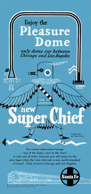 Indian Rainbow God Eagle Dancer SANTA FE RAILROAD Super Chief 1951 Print Ad