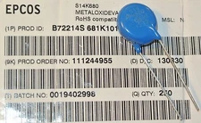 S14K680 Metaloxidevaristor SIOV B72214S681K101 [QTY=1pcs] 