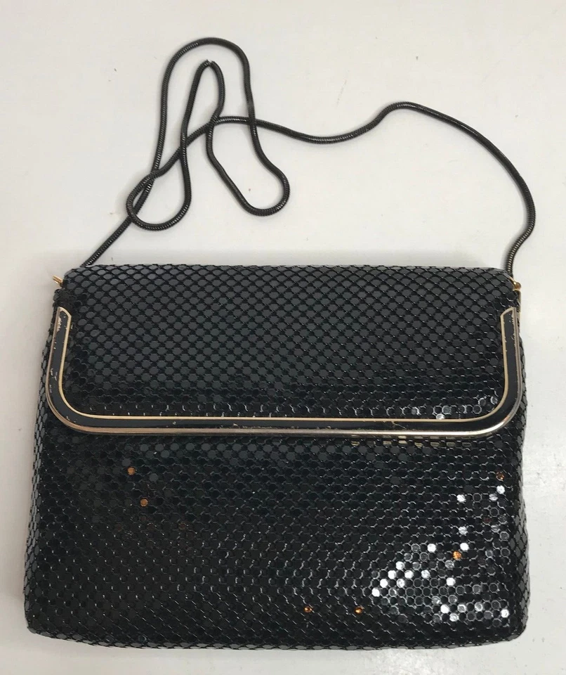 Vintage Black Aluminium Mesh Bag Purse & Keys Purse Made In Hong Kong x 3 Set - Image 2 of 4