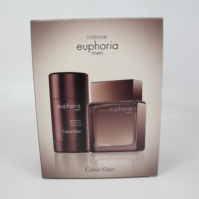 EUPHORIA INTENSE by Calvin Klein 2 Pc Set: 1.7 oz Spray & Deodorant Stick NIB