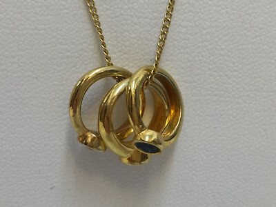 Birthstone Rings/Charms Gold Tone Womans Necklace Small