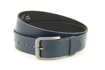 Ledergürtel 4 cm Dunkelblau 100 % echt Leder Gürtel Rindsleder Belt Aventen Gurt