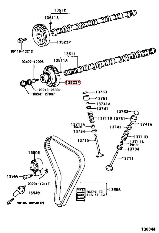 Toyota Lexus genuino 13050-46010 GS300 IS300 SC300 SUPRA ÁRBOL DE LEVAS LH OEM Foto 3 de 4