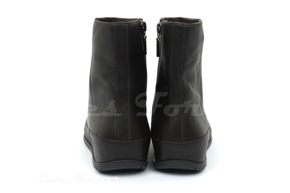 FitFlop женщин темно коричневый кожаный стороне молнии крышка носок ботильоны размер 7,5 - Изображение 4 из 4