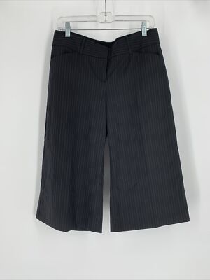 Vtg Express Design Studio Culotte Shorts Black Pinstripe Capri Shorts Pants Sz 0