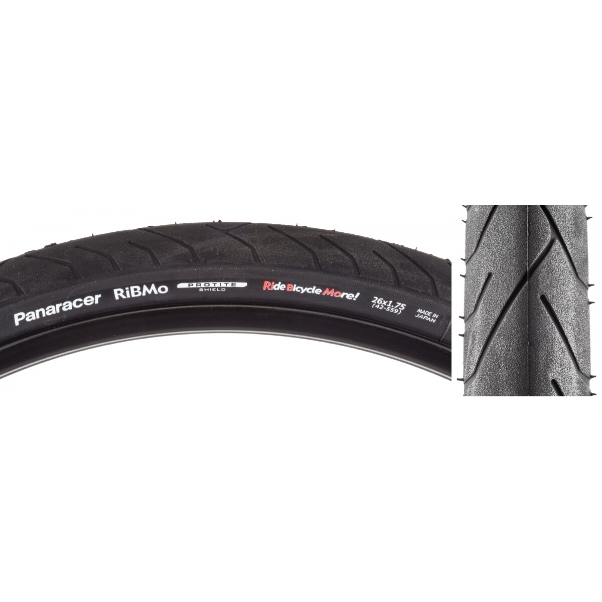 Соединительная проволока Panaracer Ribmo 26 x 1,75 TPI 30 фунтов на квадратный дюйм 70 Черный/Черный светоотражающий