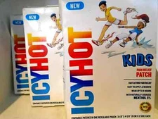 (3) Icy Hot Kids Muscle & Joint Pain Relief Patch with Menthol 5ct Ea Exp 08/25