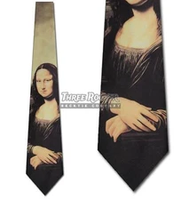 Mona Lisa Tie Da Vinci Neckties Mens Art Neck Ties Brand New