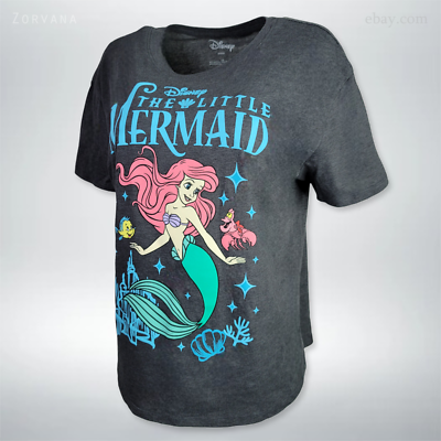 Disney The Little Mermaid with Flounder & Sebastian Dark Gray T