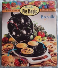 Breville Pie Magic 4 Pie Maker Machine Non Stick + Box Recipe Book Cutter VGC