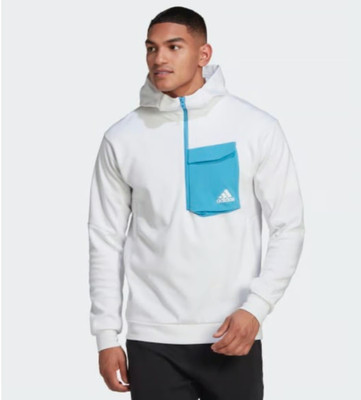 ADIDAS DESIGNED FOR GAMEDAY HOODIE - SIZE: MEN M - WHITE