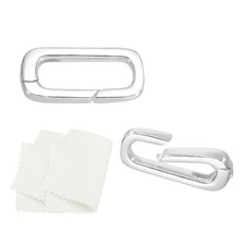 14x6mm 925 Sterling Silver Spring Gate Rings, 2Pcs Tiny Oval Clasps, Silver Tone