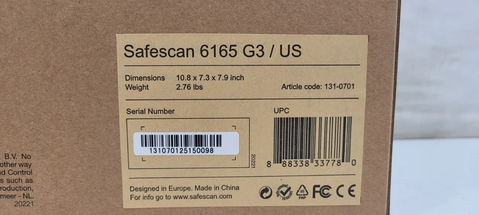 Safescan 6165 Advanced Money Counting Scale, Bills, Coins NEW SEALED - Image 3 of 3