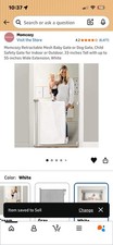 NEW- Momcozy 33  Hx55  W Retractable Mesh Baby/Dog Gate Indoor or Outdoor, White