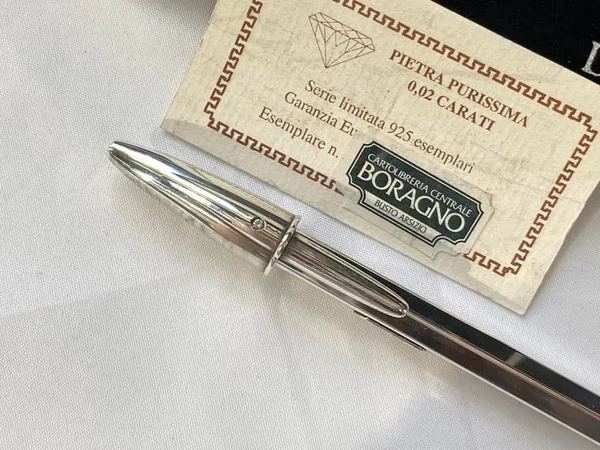 Bolígrafo BIC Silver Argento años 70 plata de ley con diamante (0,02 quilates) Foto 3 de 4