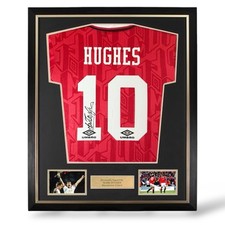 Mark Hughes Signed Manchester United 1992-1994 Home Shirt- Deluxe Framed