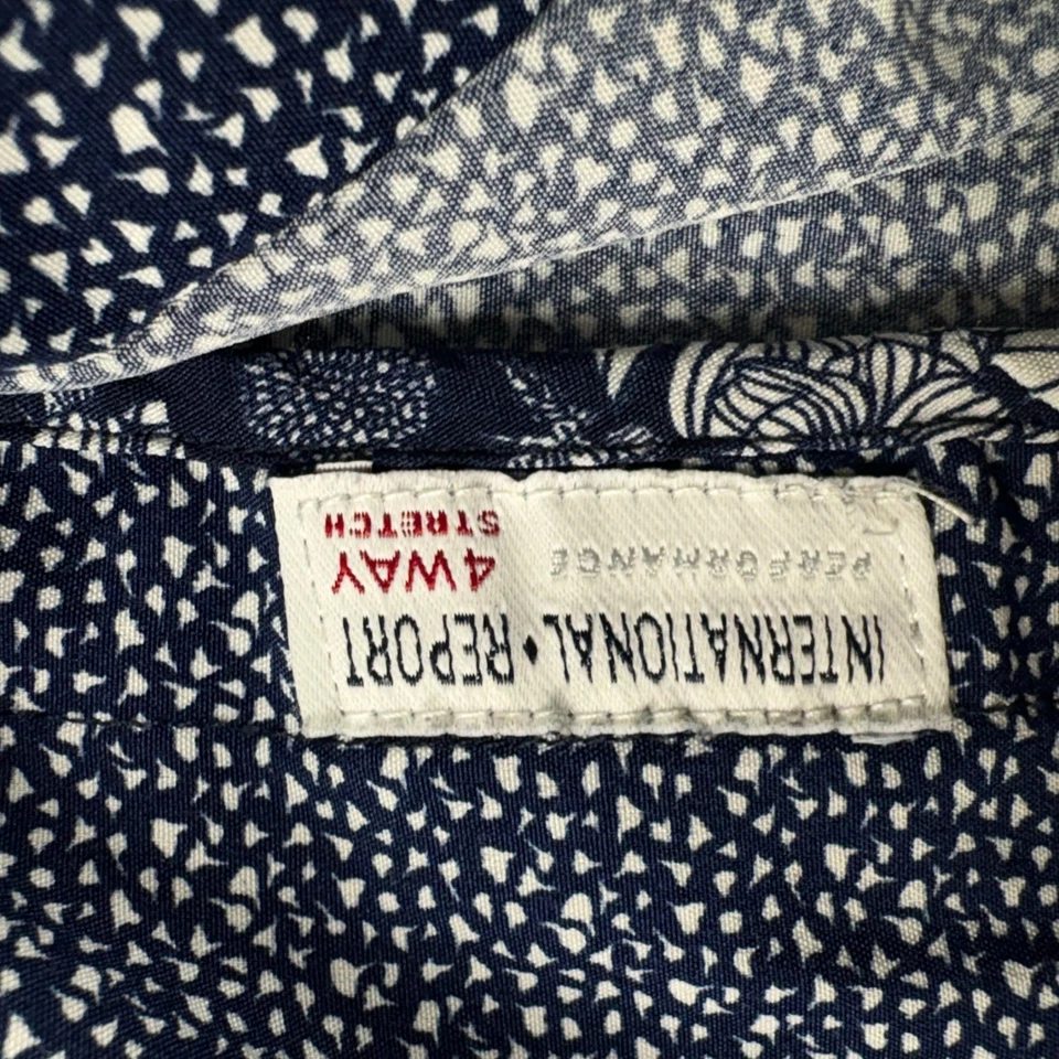 International Report Mens Shirt Extra Large XL Blue Floral 4 Way Stretch - Image 4 of 4