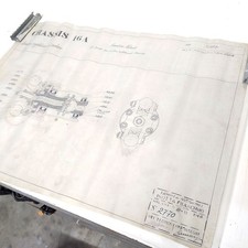 Disegno tecnico originale di auto Isotta Fraschini chassis 16A n° 2770, 1916