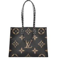 Louis Vuitton Onthego GM Monogram Leopard Tote Shoulder Bag Women's Classic