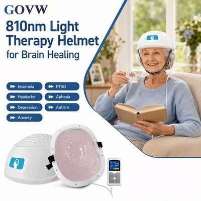 810nm NIR Brain Helmet PBM Device for Sleep Memory Focus Anxiety Depression Home