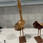 Vintage Pair of 16” Burl Wood Folk Art Hand Carved Birds — photo 2