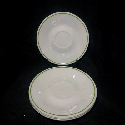Set/4 Saucers 6.25'' Green Band SPRING MEADOW WILDFLOWERS +More Corelle By Cornin