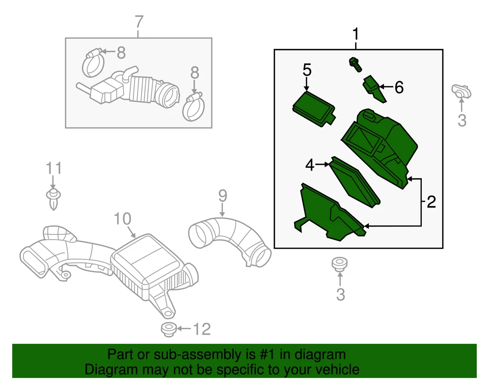 Nissan NV200 2013-2021 genuino - Conjunto de filtro de aire 16500-3LM0A Foto 3 de 3