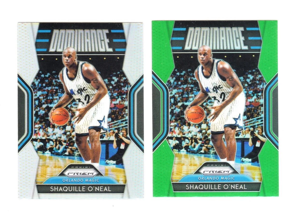 2018-19 Panini Prizm #4 Shaq O'Neal Dominance Silver & Green Refractor !!!