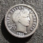 SILVER COIN UNITED STATES OF AMERICA 1911 "BARBER DIME" PHILADELPHIA