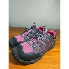 Keen Oakridge Gray Pink Waterproof Hiking Shoes Drawstring Bungee 1015187 Sz 6