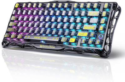 GravaStar K1 LITE MERCURY M1 PRO セット Gravastar Mercury K1 Lite 75% Gaming Keyboard, 2.4Ghz/Bt/Wired Tri