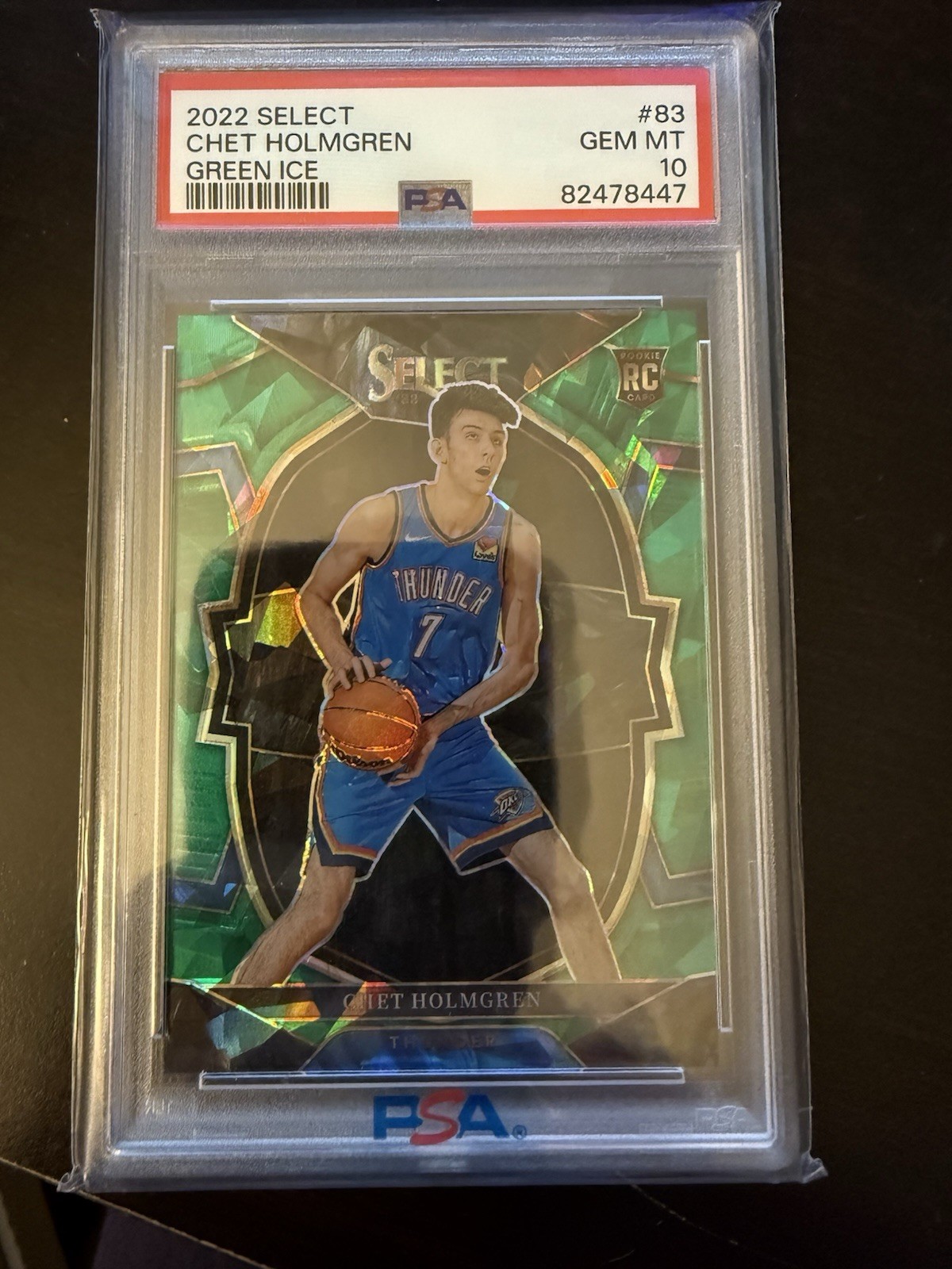 2022-23 Panini Select Concourse Chet Holmgren #83 Green ice PSA 10 (RC)