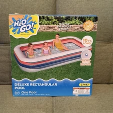 BRAND NEW In The Box H2OGO DELUXE BLUE RECTANGULAR POOL 10FTx6FTx22IN