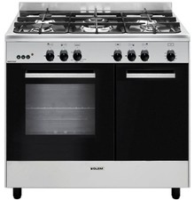 glem piano de cuisson gaz 66l 5 feux inox/noir ga960pcgix