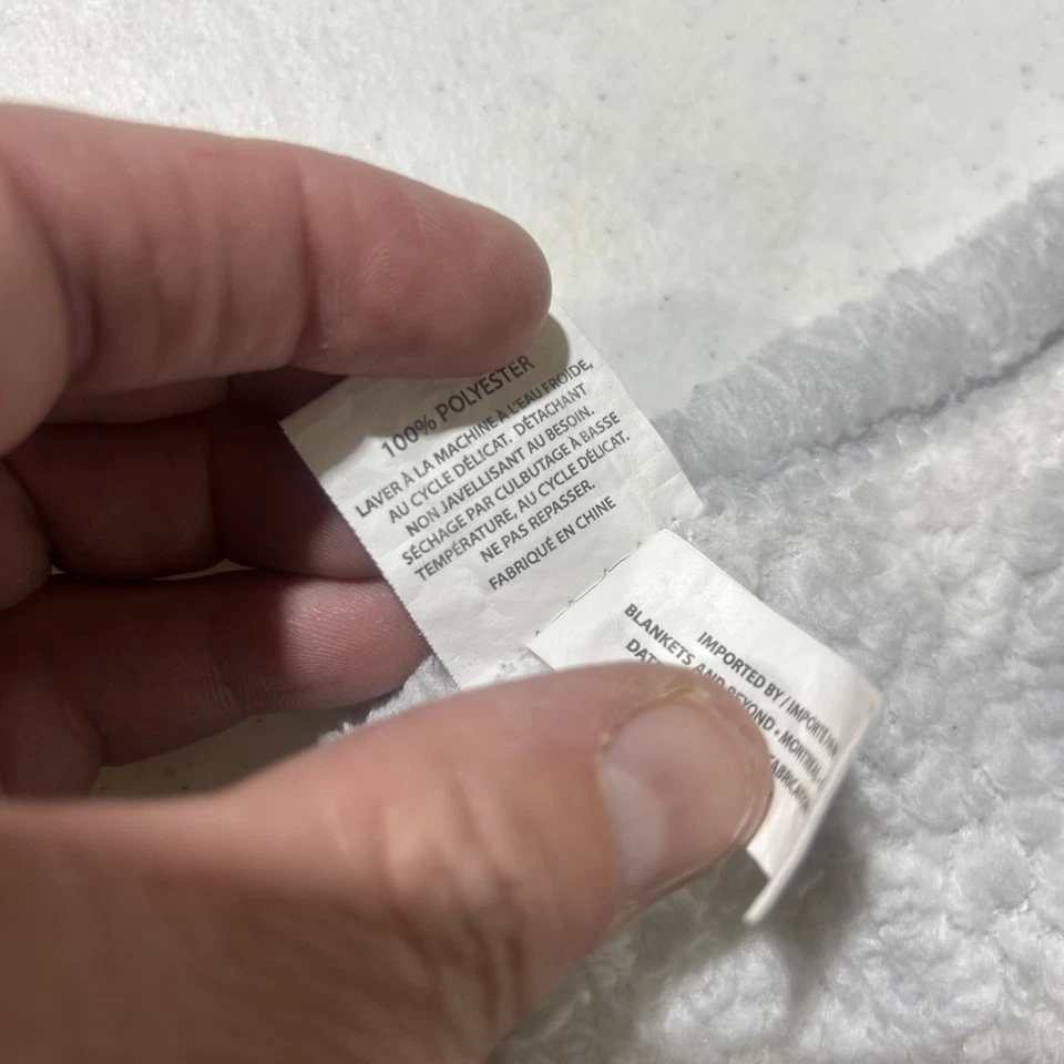 Blankets and Beyond Gray White Hooded Rabbit Bunny Lovey Baby Security Blanket - Image 4 of 4