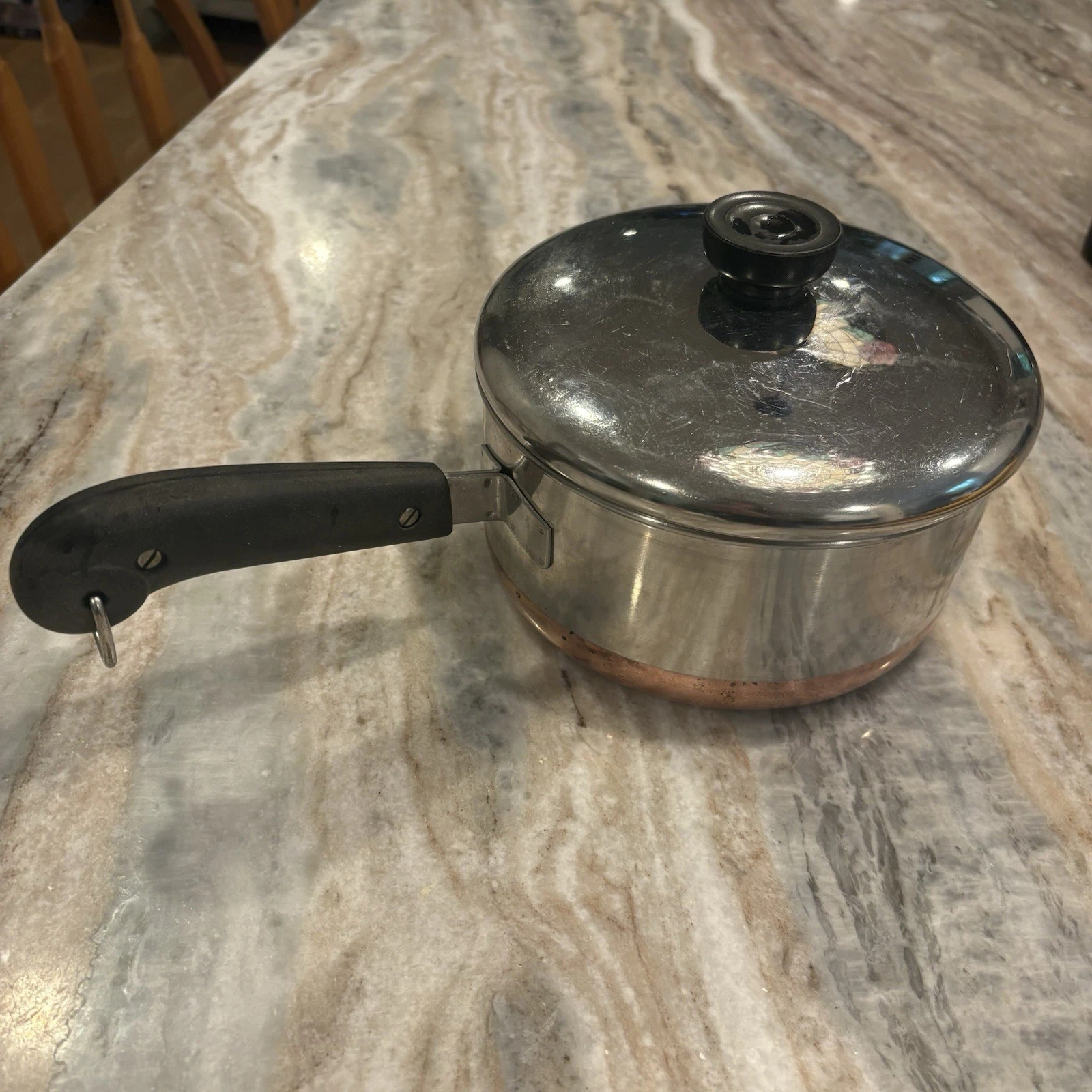 Vintage Revere Ware 2 Qt Sauce Pan Pot & Lid 1801 Copper Pre 1968