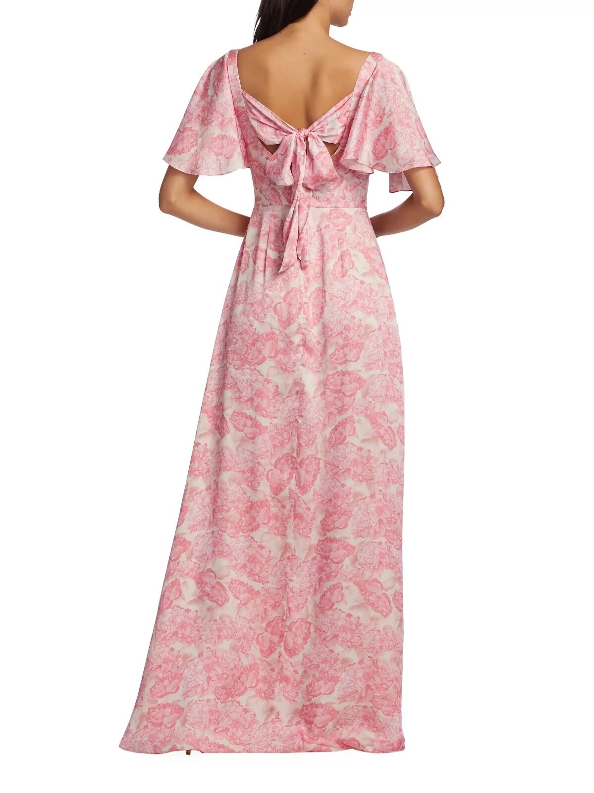 SACHIN & BABI Plus Size 22 Aurora Gown Rouge Damask Rose Flutter Sleeve Maxi