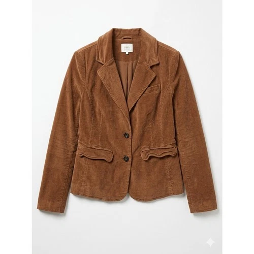 Free People L Brown Corduroy Blazer Academia Boho Whimsygoth Twee Casual
