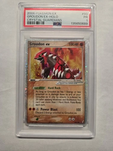 Groudon ex 93/100 Crystal Guardians Holo PSA 1