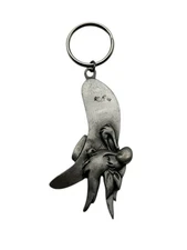 Rawcliffe Yosemite Sam Pewter Keychain Ring Looney Tunes Warner Front View