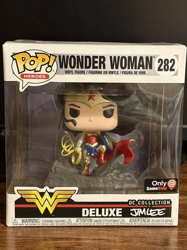 Funko Pop! Deluxe Wonder Woman DC Universe by Jim Lee #282 GameStop Exclusive
