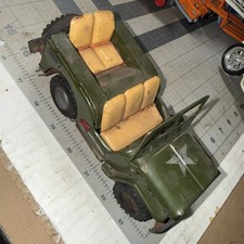 Vintage Japan Lucky US Army Jeep Tin Friction