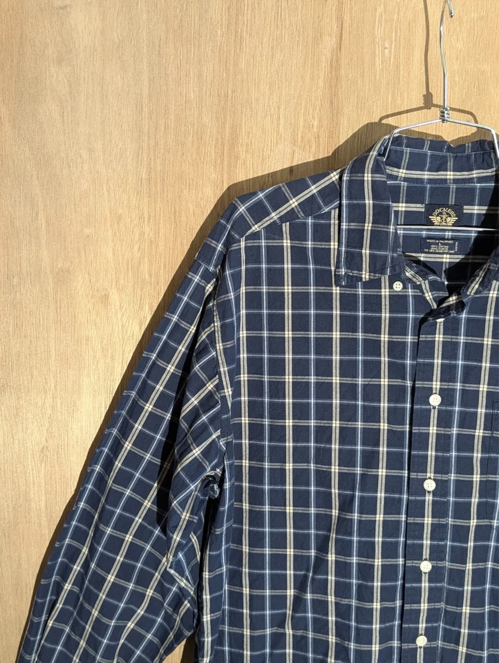 Dockers Camisa Abotonada Hombre Talla L Manga Larga Cuello Cuadros Azul Foto 2 de 4