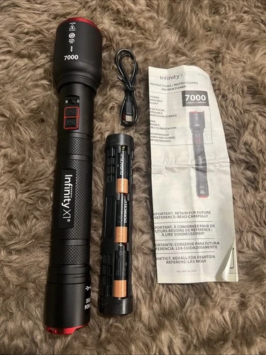 Infinity X1 7000L Dual Power Rechargeable Flashlight 7000 Lumen CREE LED