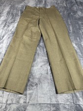 Vintage 1970/80s Military Wool Pants Trousers Sz 30 With Belt