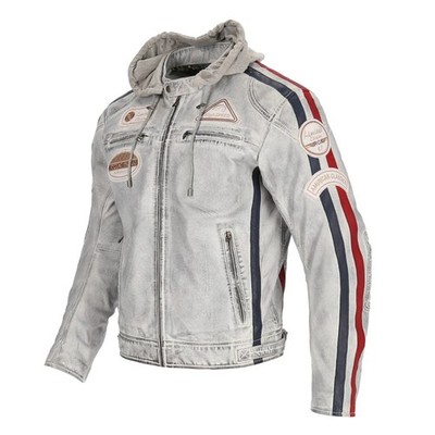 Motorrad-Lederjacke Retro/Vintage/Racing Stil