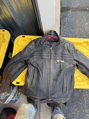 Troy Lee Designs Leather Motorcycle Jacket Mens Large Distressed Brown Coat
