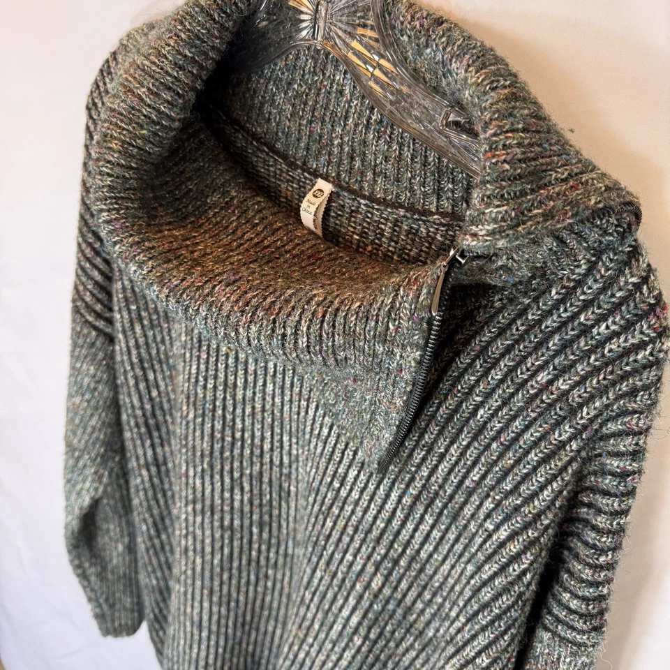 Leo & Nicole Pullover Capucha Cuello Tejido Suéter Verde XXL Granola Boho Grunge Gótico Foto 2 de 4