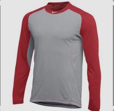 Nike Long Sleeve Baseball Shirt Men's 3XL Dri Fit Center Swoosh DC7429-053 NWT